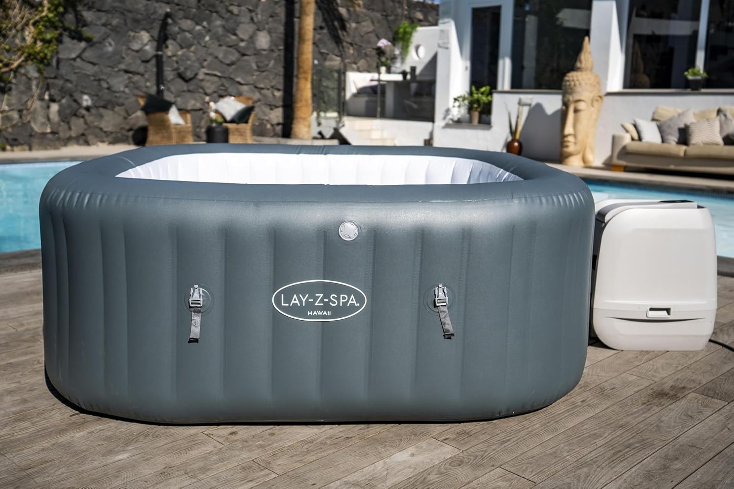 Bestway - Hawaii HydroJet Pro - 1.80m x 1.80m x 71cm - spa gonflable carré, jets massants, 71