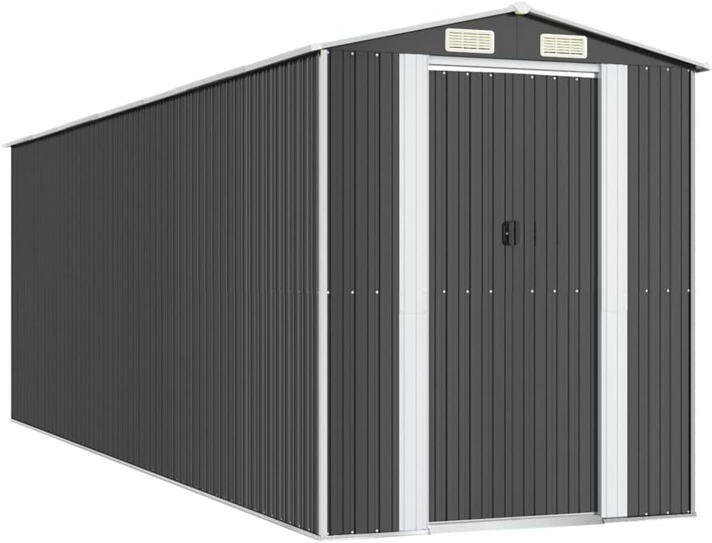 vidaXL - Abri de jardin acier galvanisé 192x606x223 cm - anthracite