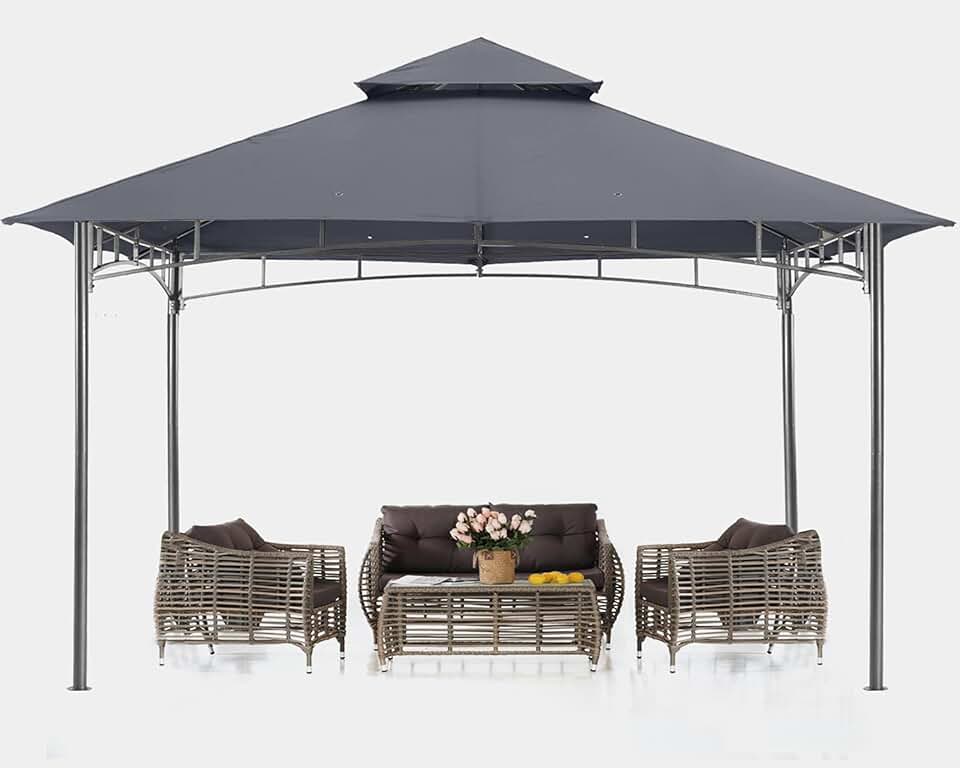 ABCCANOPY - tonnelle terrasse série – 3,05x3,05 m – cadre acier, gris foncé