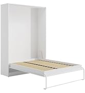 Vente-unique Lit double avec sommier à lattes ñ 160 x 200 cm Blanc ñ Beganio
