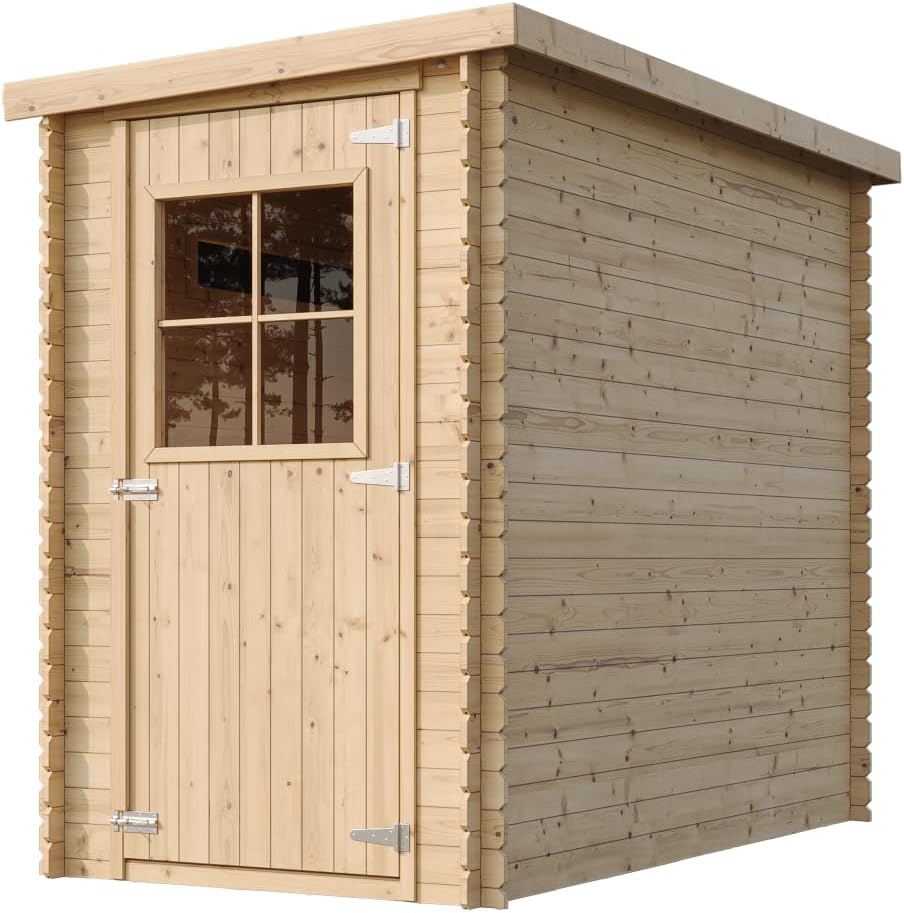 Timbela - Abri de jardin bois avec sol, 239x144x198 cm, toit étanche, fenêtres, M306+M306G