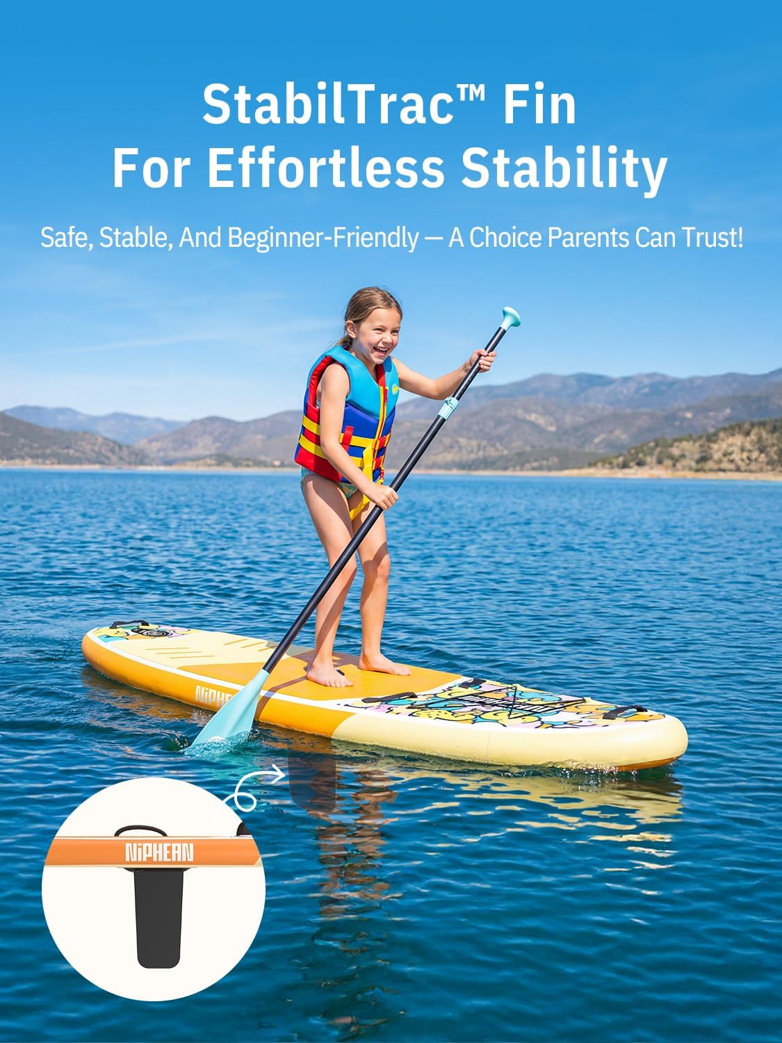Niphean Paddle Gonflable Adulte avec Tous Les Accessoires, 320cm Planches de Stand Up Paddle Gonflables pour Tous Les Niveaux, Sup avec Capacité 200 kg pour 2 Personnes, Paddle Gonflable avec Siège