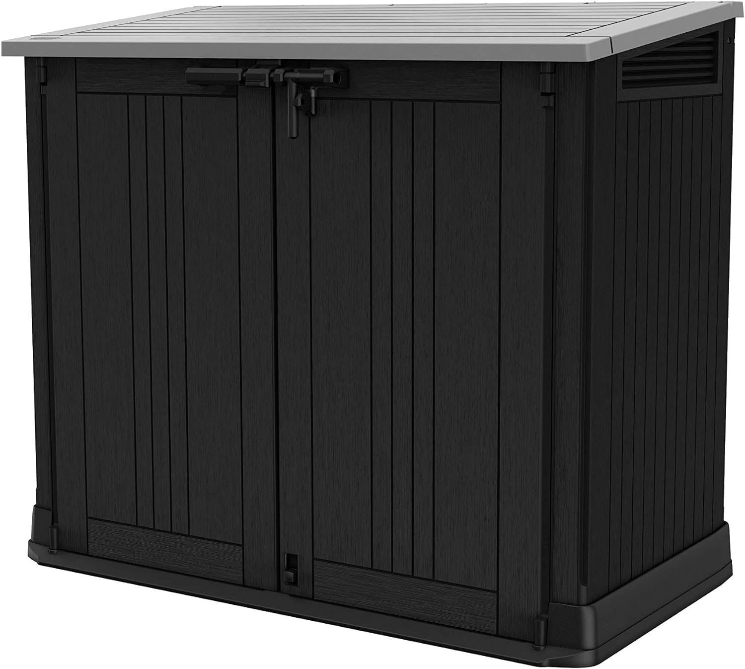 Keter - Abri horizontal SIO Nova - 880L - rangement poubelles noir