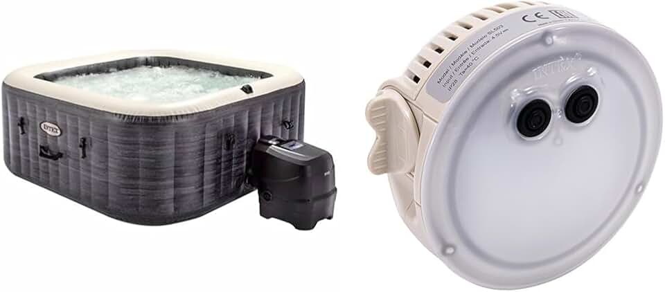 Intex - Pure Spa Bulles 4 places, LED, Gris Ardoise - 28450EX