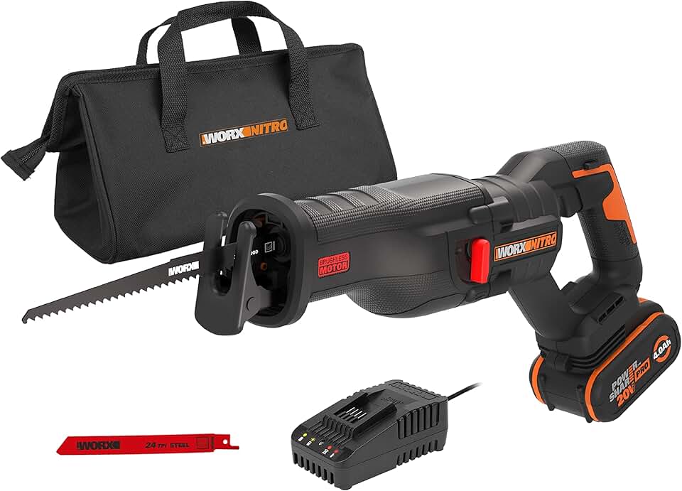 WORX - Scie sabre brushless, 29mm course, 20V, légère, WX516