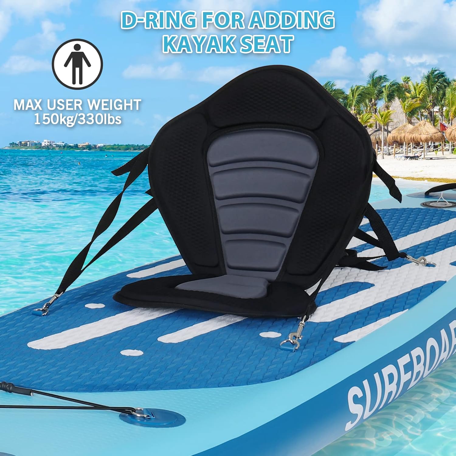 YU YUSING - Paddle gonflable adulte - 320/335cm - 2 places, siège kayak, pagaie alu, support caméra, jusqu'à 150kg