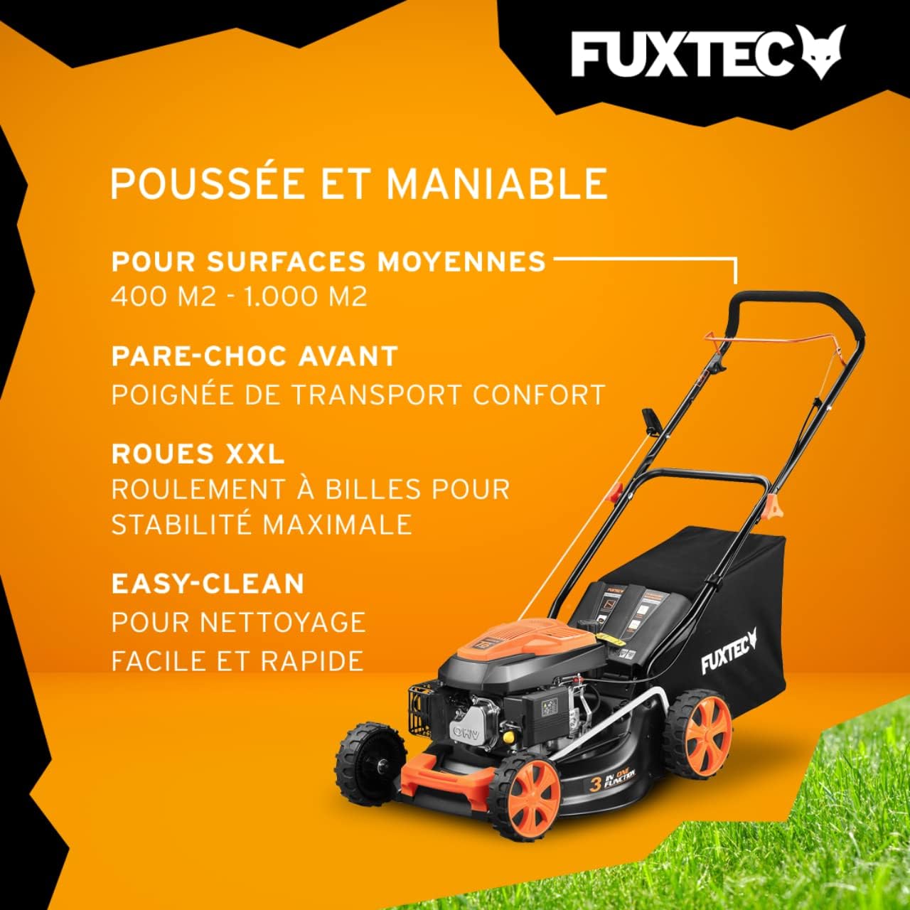 FUXTEC - tondeuse thermique série ECO - 46cm - 3en1, bac 50L, Easy Clean, FX-RM4646ECO
