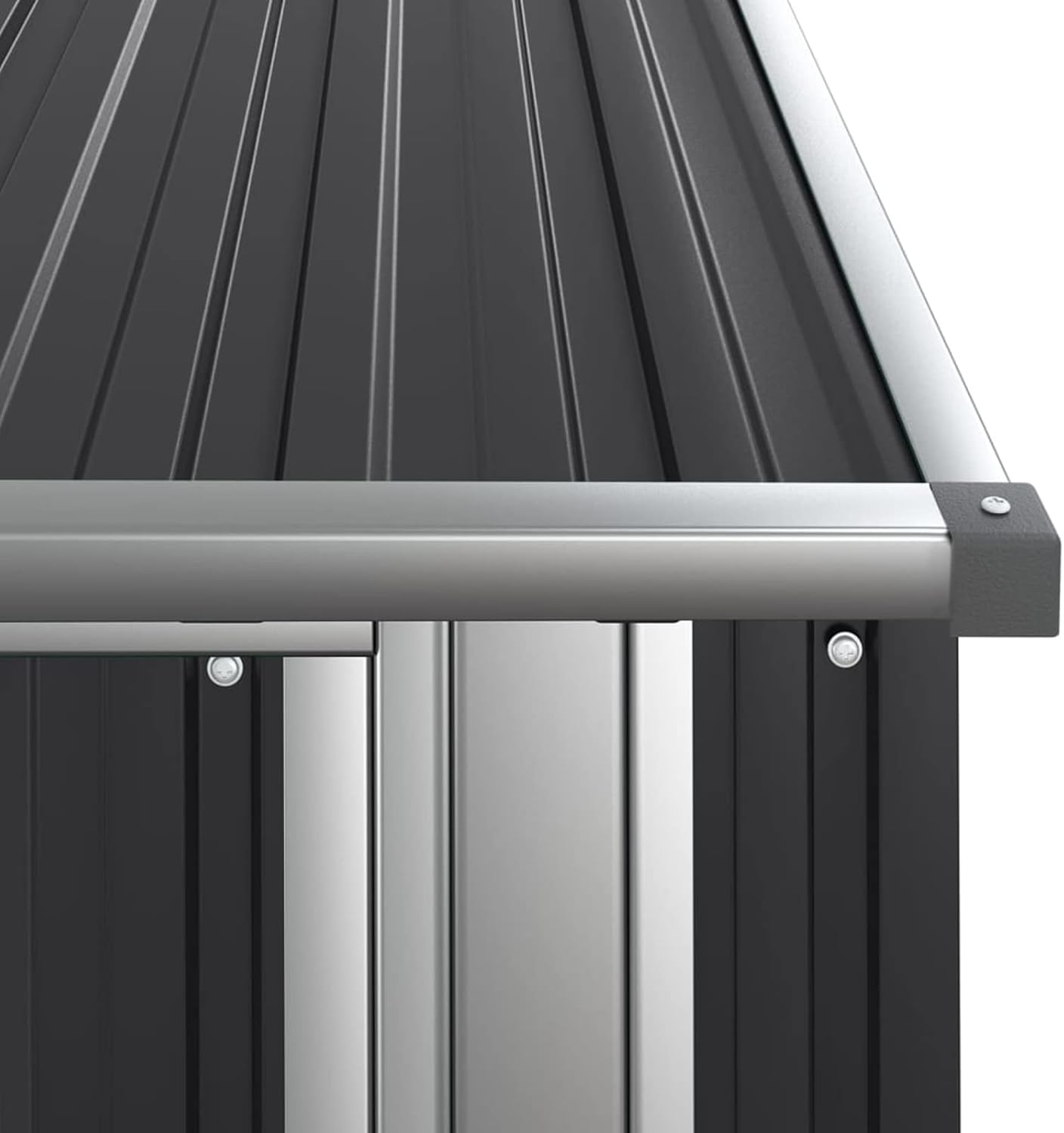 Homgoday Abri de jardin en acier galvanisé anthracite 118,5 x 97 x 209,5 cm