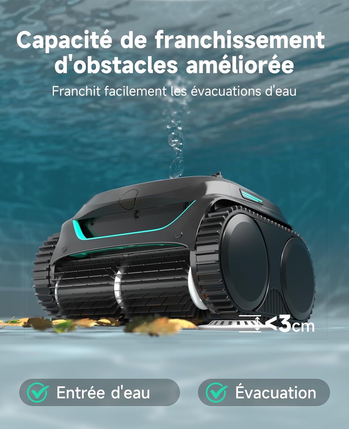WYBOT - C2 série - 150㎡ - robot piscine sans fil aspiration forte C2