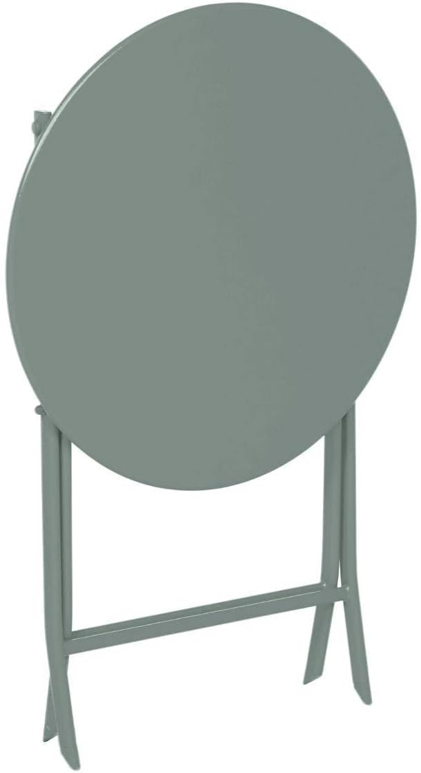 Hespéride - Greensboro - Ø60 cm - Table de jardin pliante acier vert 2 places