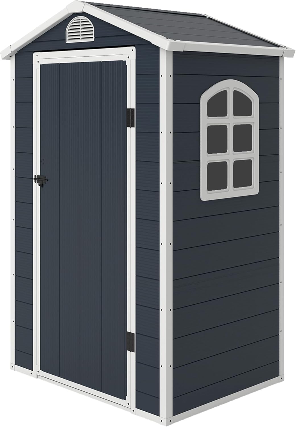 Outsunny - Abri à outils - 134x104x204 cm - Résine, porte verrouillable, fenêtre, aération