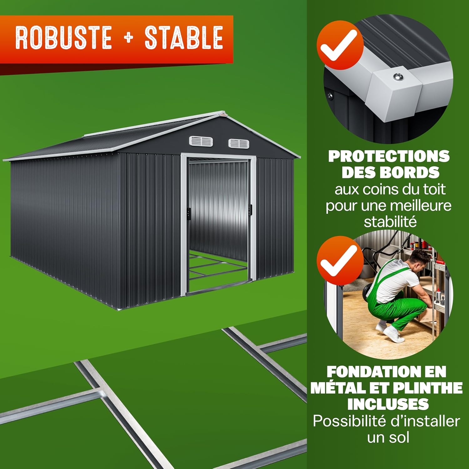 Abri de jardin métal  8m² 