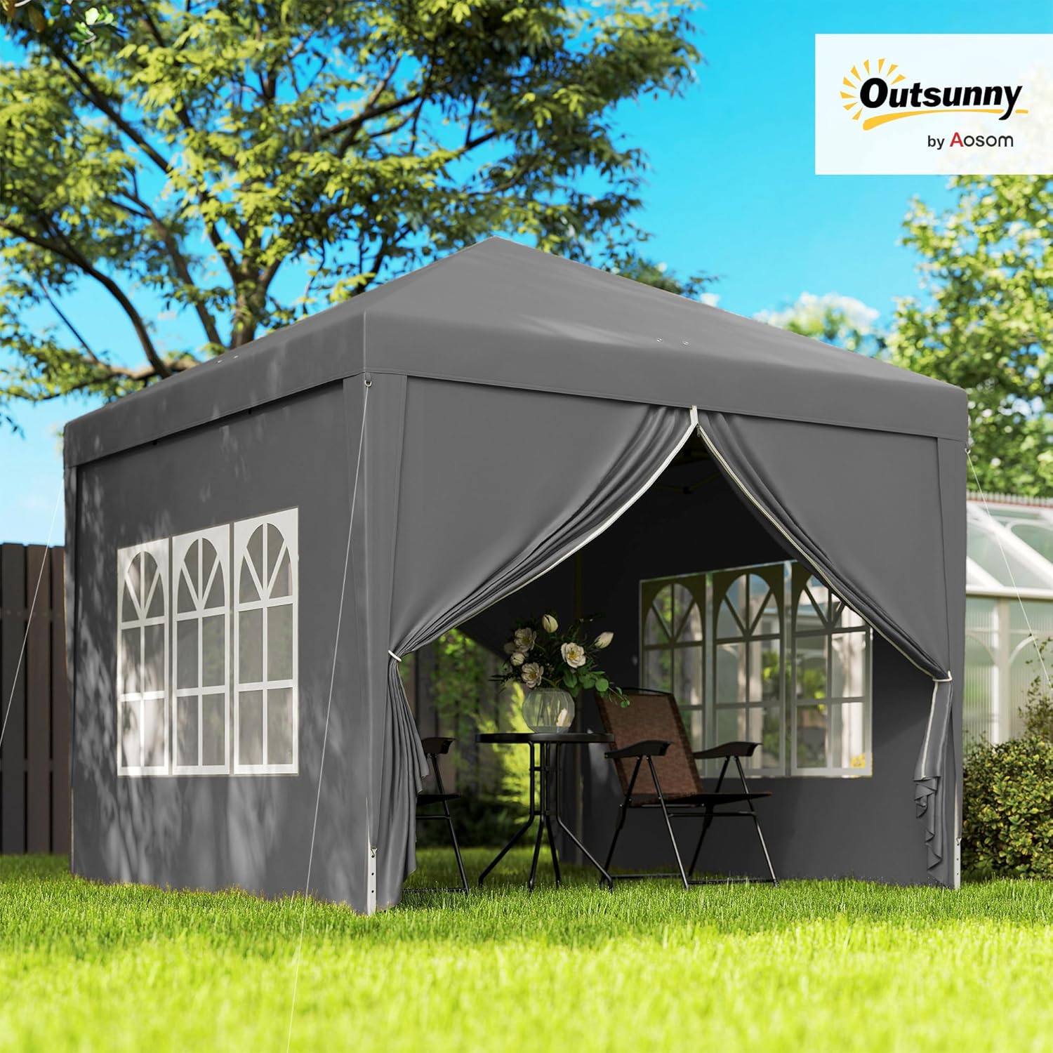 Outsunny - tonnelle pliante série Pop-up - 3x3m - 4 parois amovibles, sac de transport