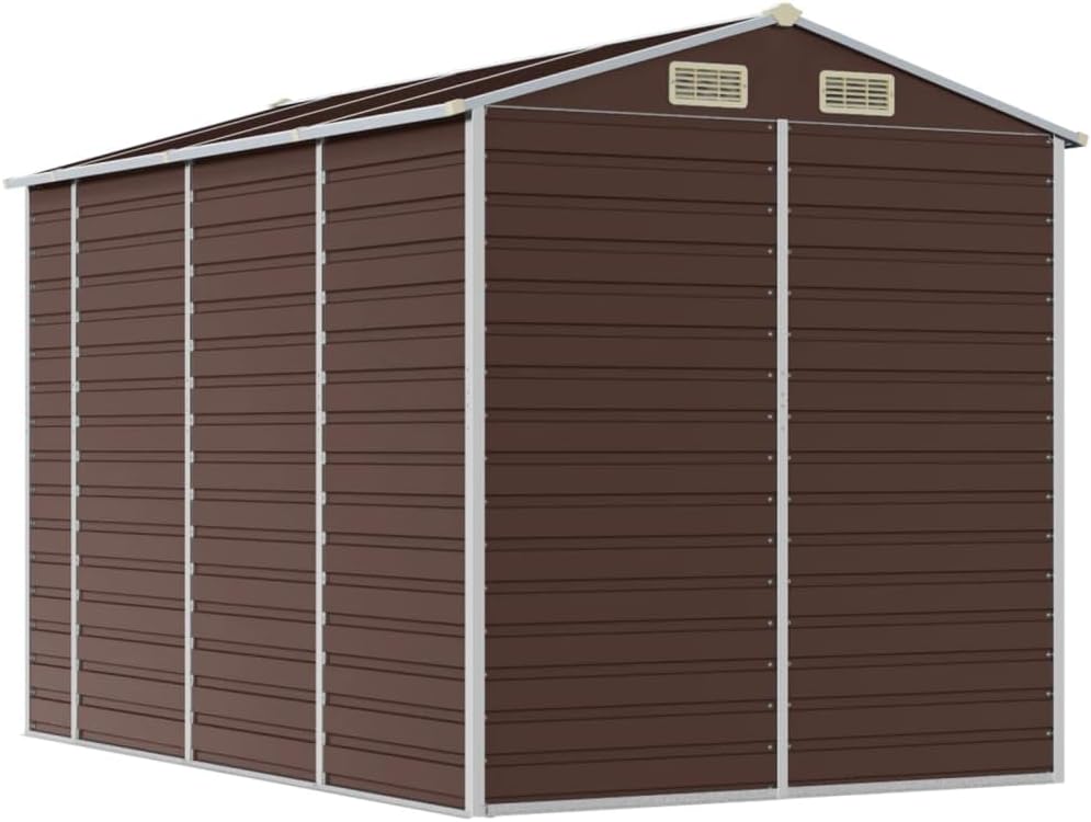 vidaXL Abri de Jardin Marron 191x300x198 cm Acier galvanisé
