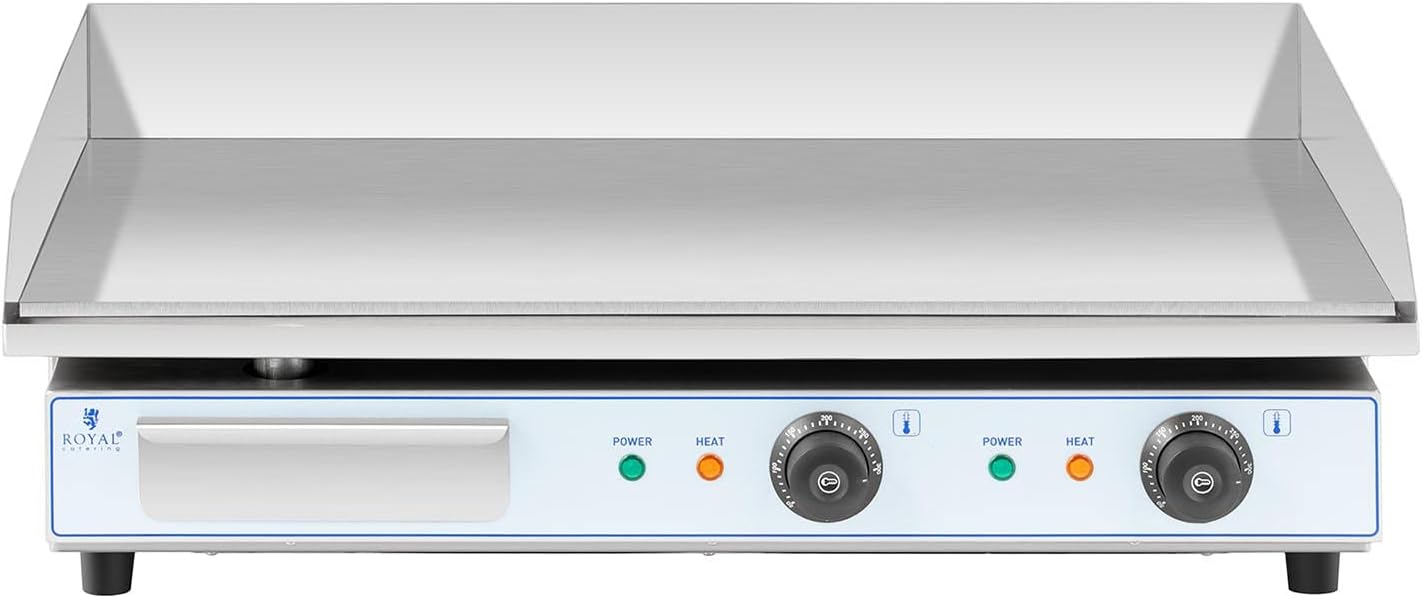 Royal Catering - Plancha Électrique Double - 73x40cm - 2x2200W INOX Restaurant
