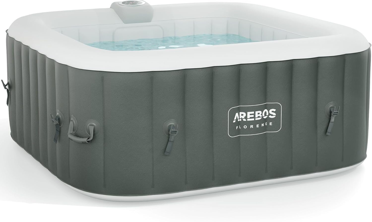 Arebos - Spa gonflable carré 154x154cm - 4 personnes, 100 jets, 600L