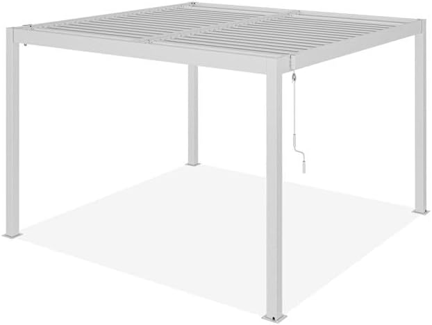 CAZEBOO - Piana - 3x3 m - pergola alu blanc, lames acier orientables