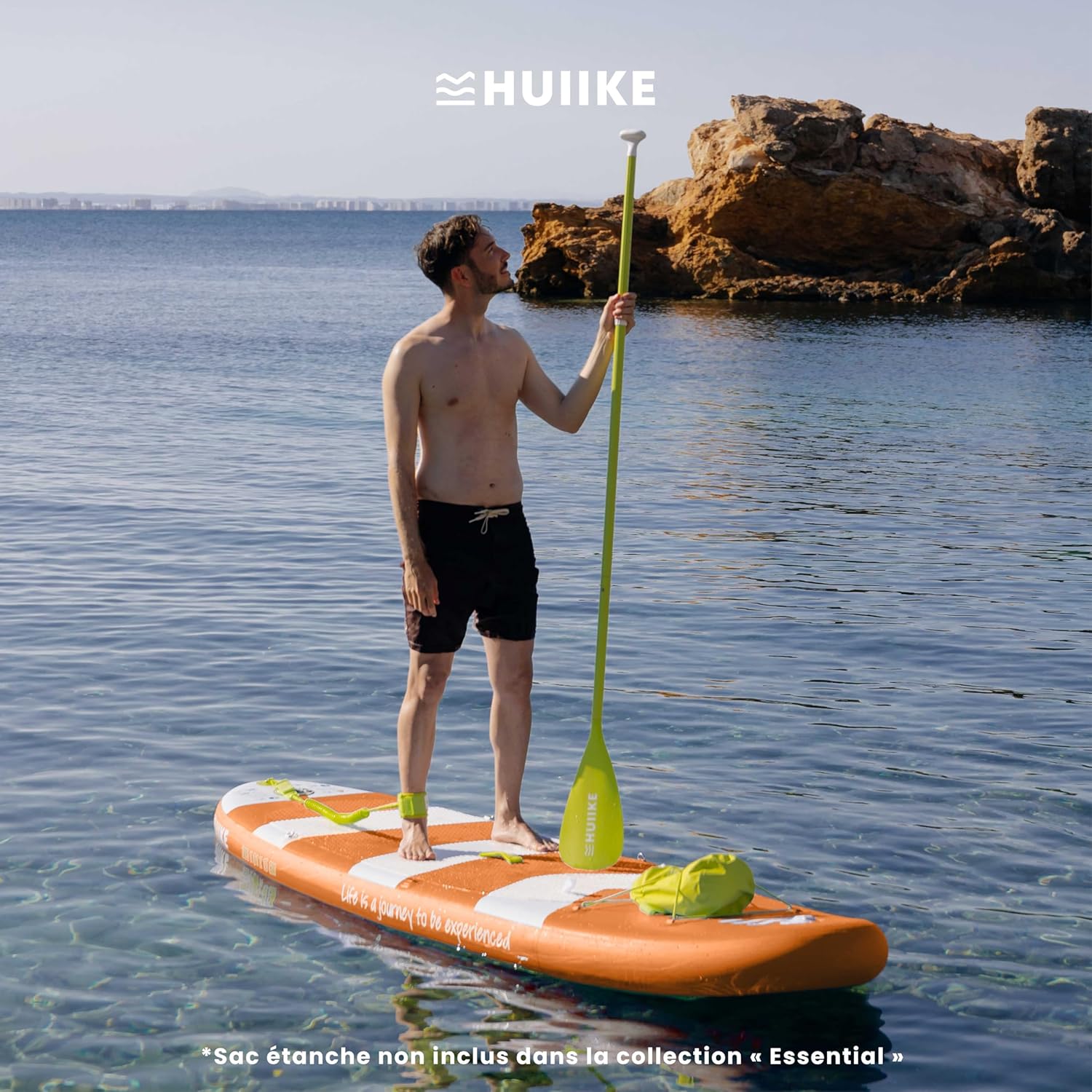 HUIIKE Paddle Gonflable Adulte avec Accessoires Inclus, Pagaie, Ailerons, Pompe. Planche de Stand Up Paddle Grande Stabilité et Résistance. 305 x 84 x 15 cm, Jusqu'à 130 kg