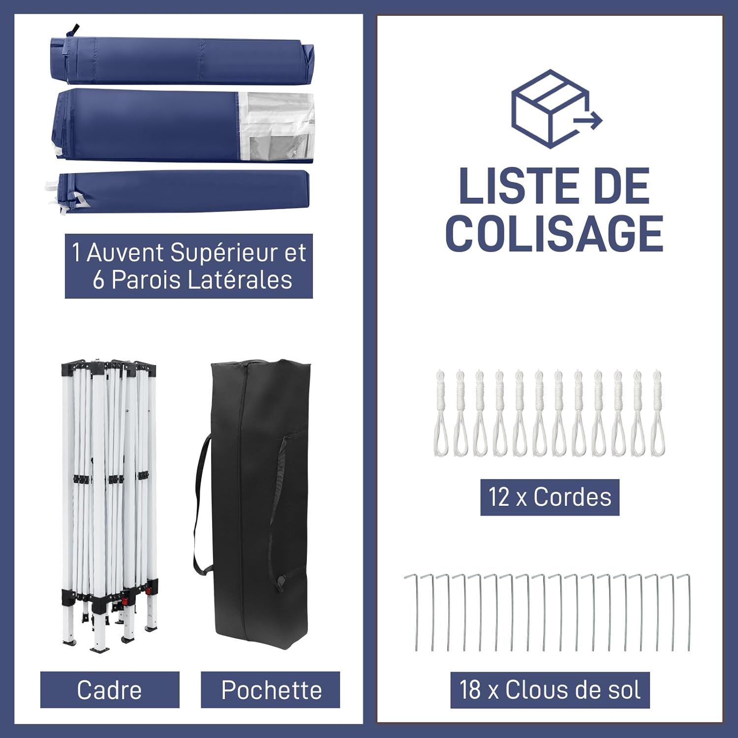 Leadzm - tonnelle pliable 3x6m, acier, UV50+, 4 côtés, réglable