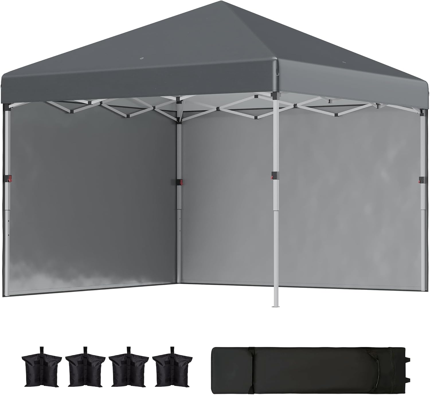 Outsunny - tonnelle pop-up réglable - 297x297x288 cm - 2 parois, UV30+, sac inclus