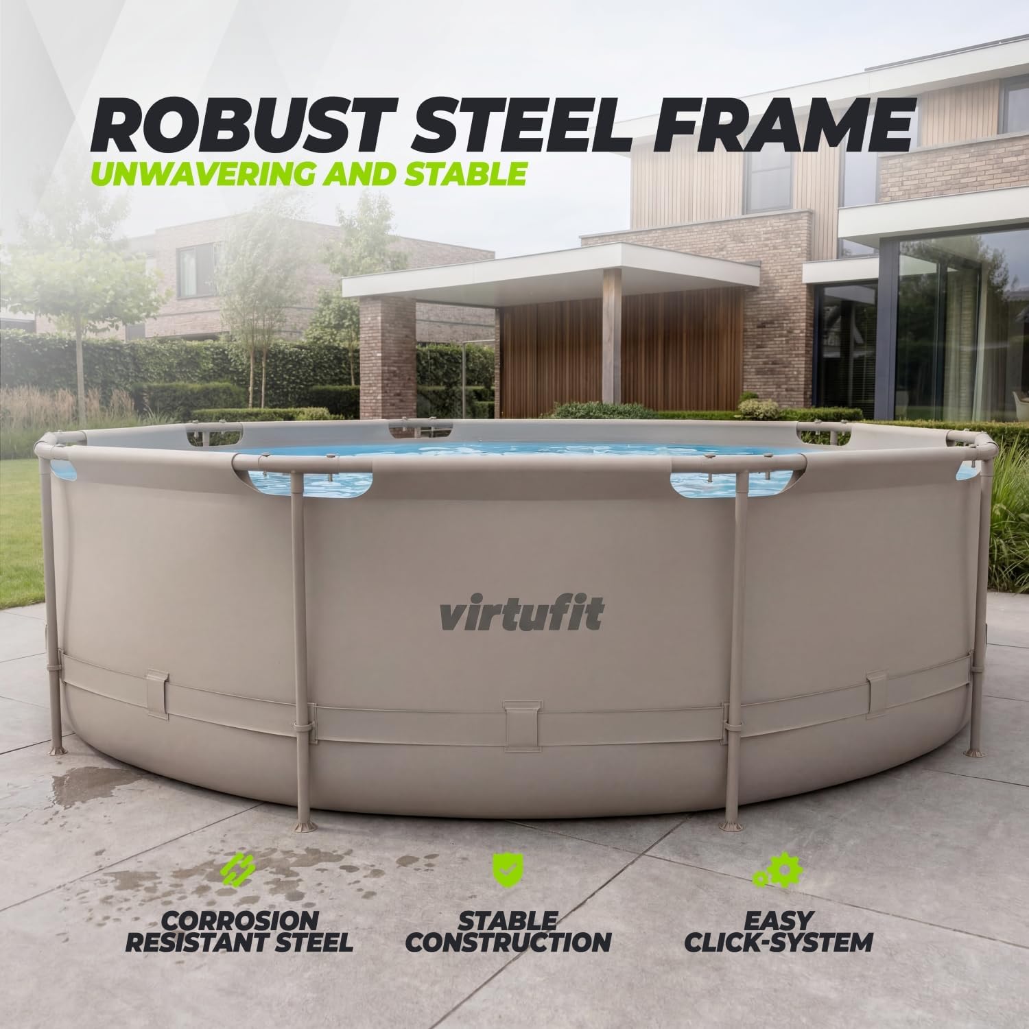 VirtuFit - Piscine ronde série Beige - Ø366 x 100 cm - avec filtre