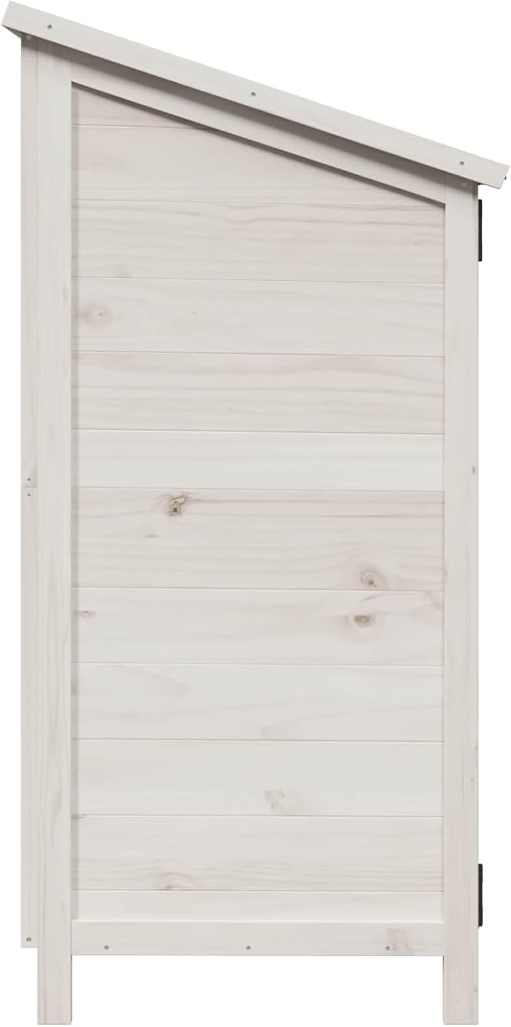 vidaXL - Abri de jardin bois 106x56x113,5cm, spacieux, aéré, blanc