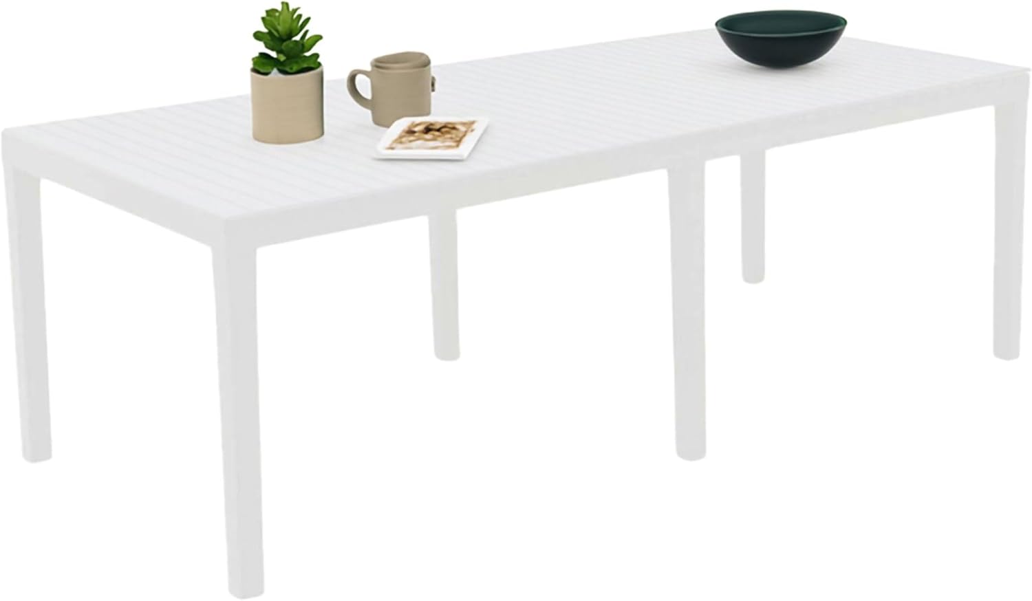Dmora - Susa - 150x90x72 cm - table à manger extensible, blanc, Made in Italy