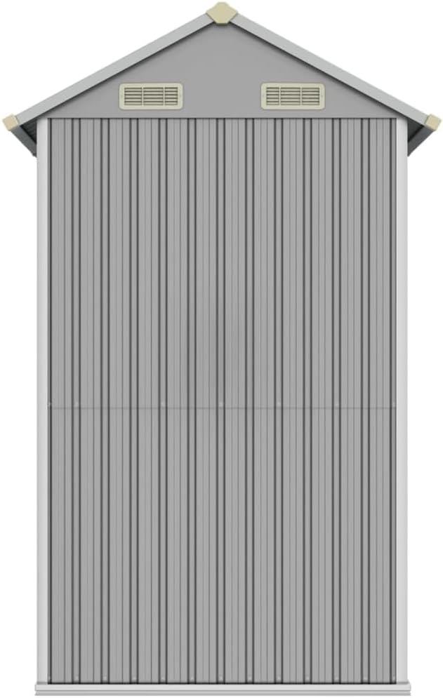 ZEYUAN Abri de Jardin Gris Clair 192x152,5x237 cm Acier galvanisé,Abris De Jardin,Abri De Stockage pour Jardin,Abri D'Outils De Jardin
