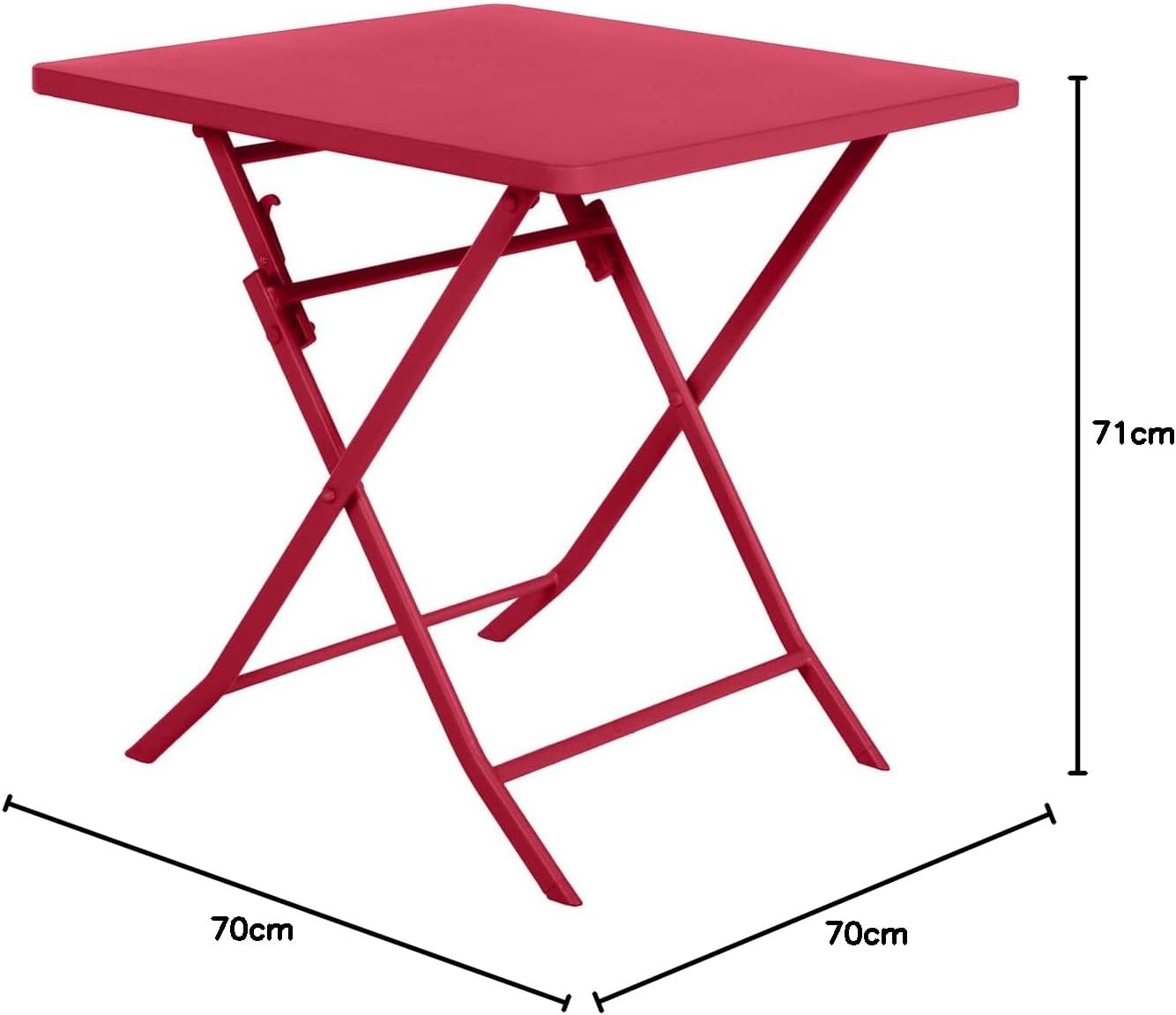 Hespéride - Greensboro - 2 places 70x70 cm - table de jardin pliante acier renforcé