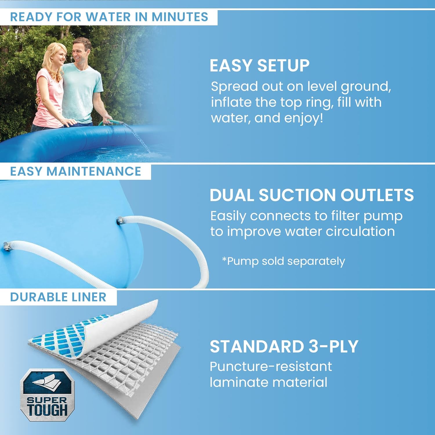 Intex - Easy Set autoportante - 3,05x0,76m - montage facile, Blue - 28120NP