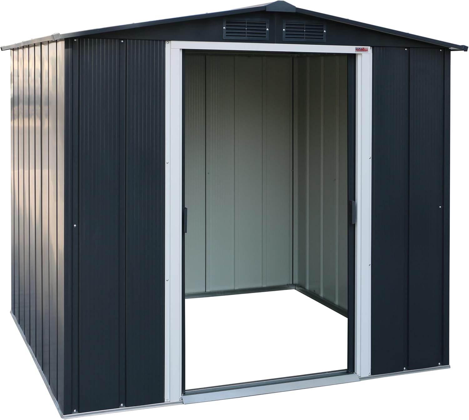 Duramax ECO 6 x 6 (3.33 m²) abri de jardin en métal, galvanisé à chaud, Abri de stockage d'outils, structure de toit renforcée, abri sans entretien, anthracite