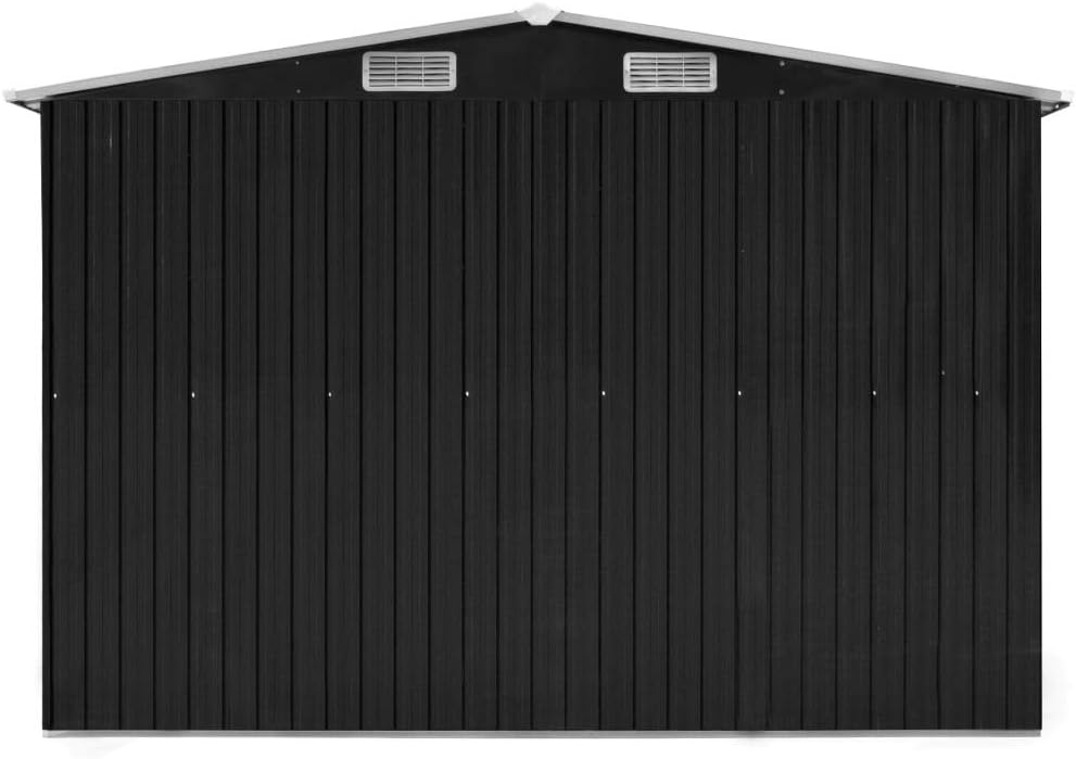ShGaxin - abri de jardin métal anthracite - 257x298x178cm - rangement extérieur