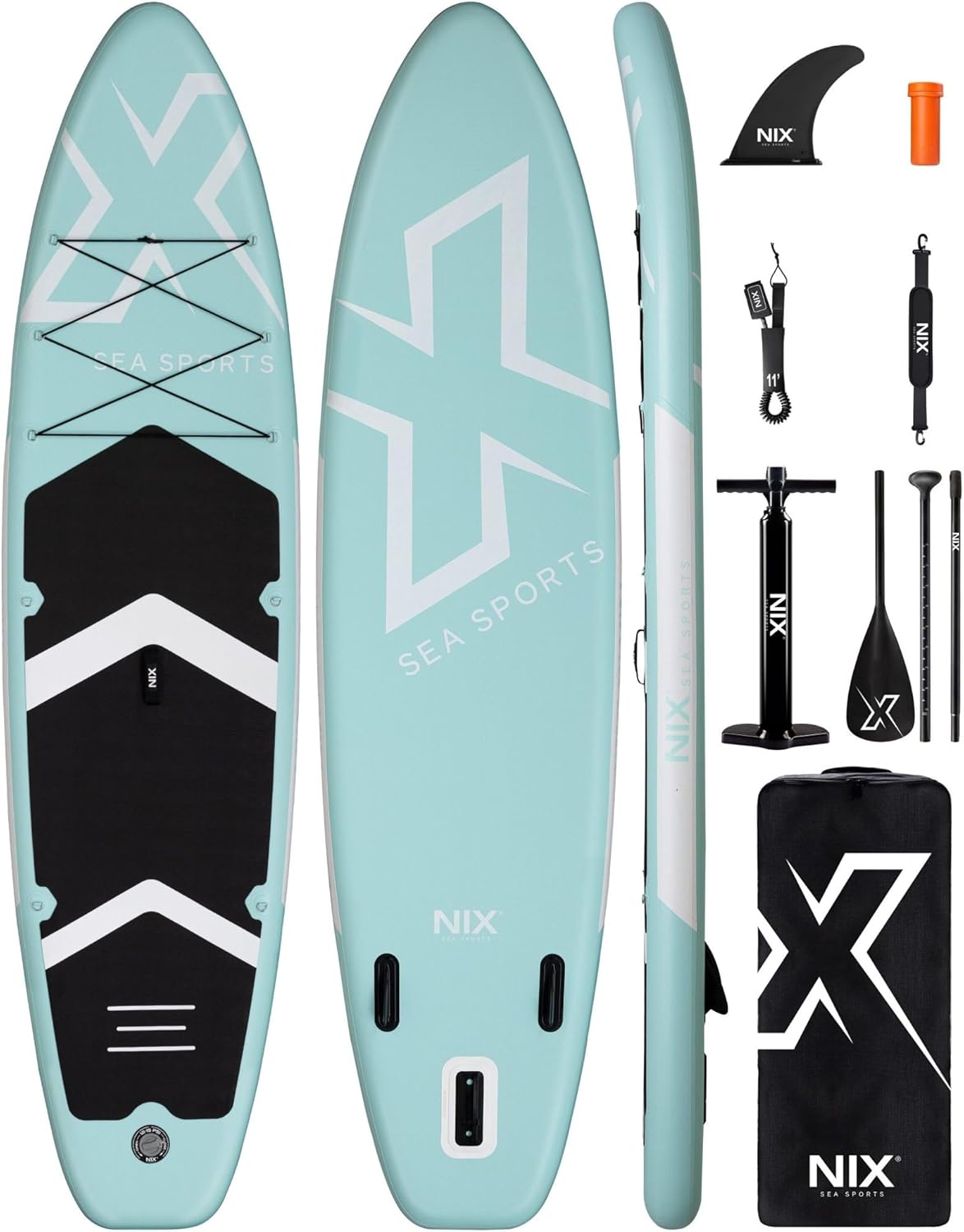 Nixsea - SUP Allround 335 cm - antidérapant, quille amovible, adulte 159 kg