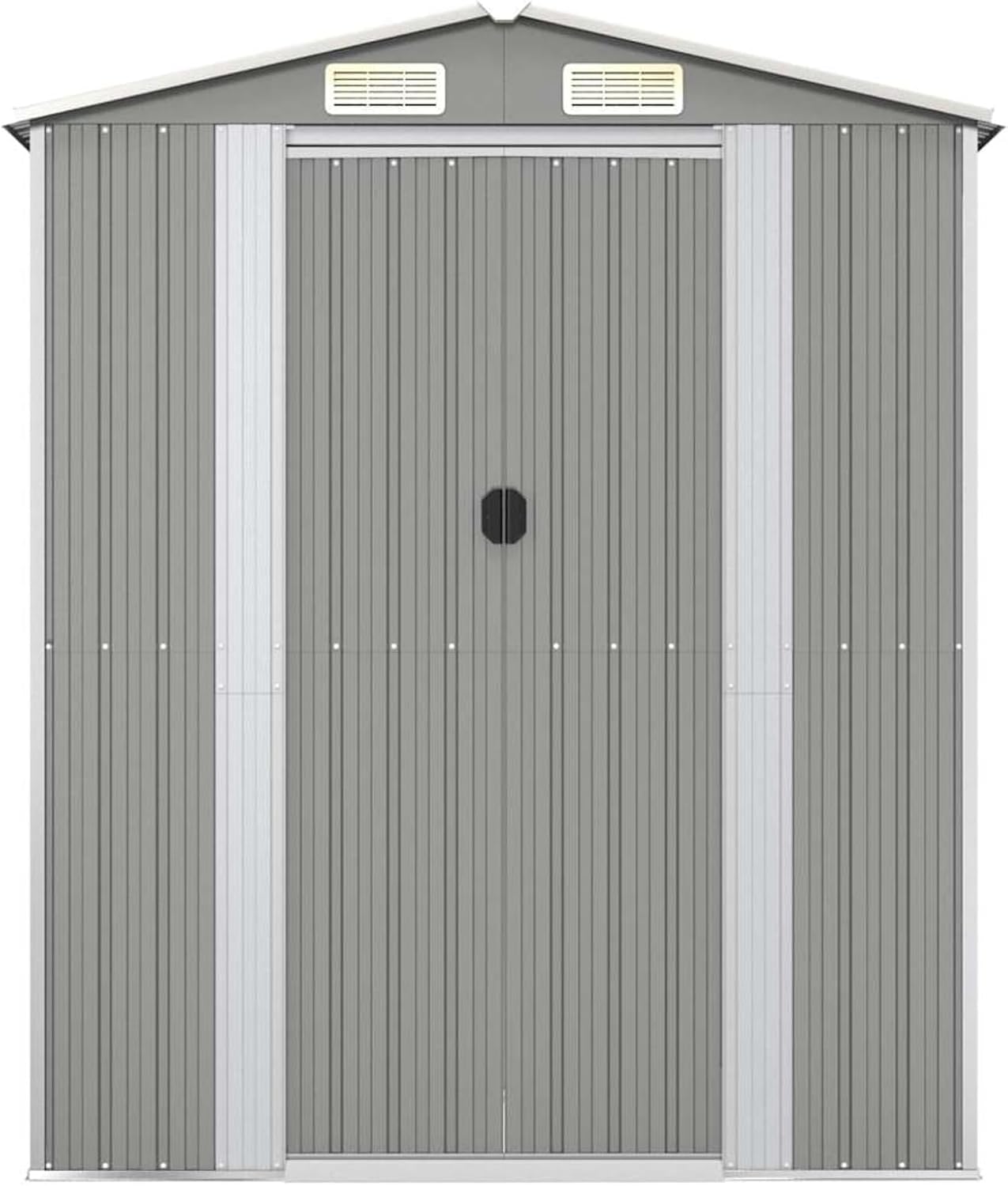 Gecheer Abri de jardin en métal pour extérieur, acier galvanisé, gris clair, 192 x 108 x 223 cm