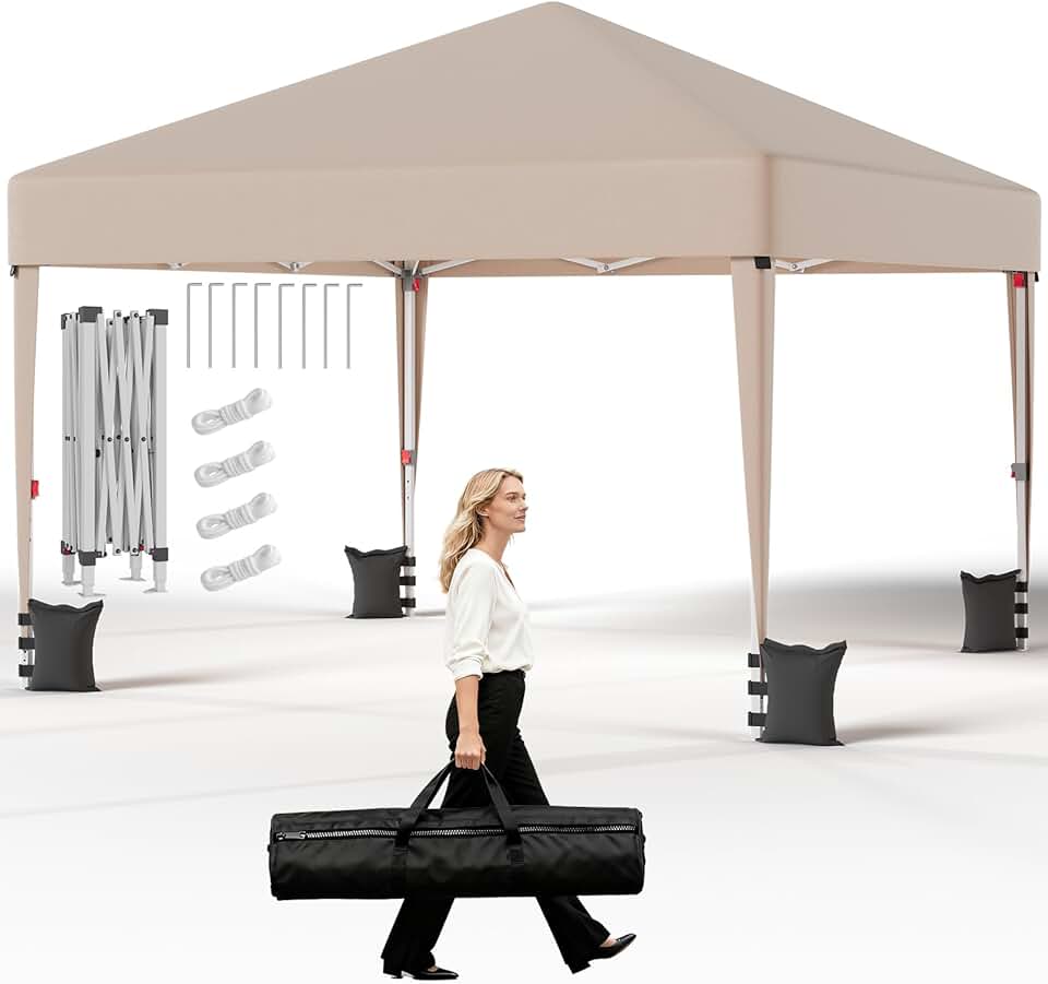 JUMMICO - Tonnelle pliante série 3x3m - réglable, anti-UV, imperméable