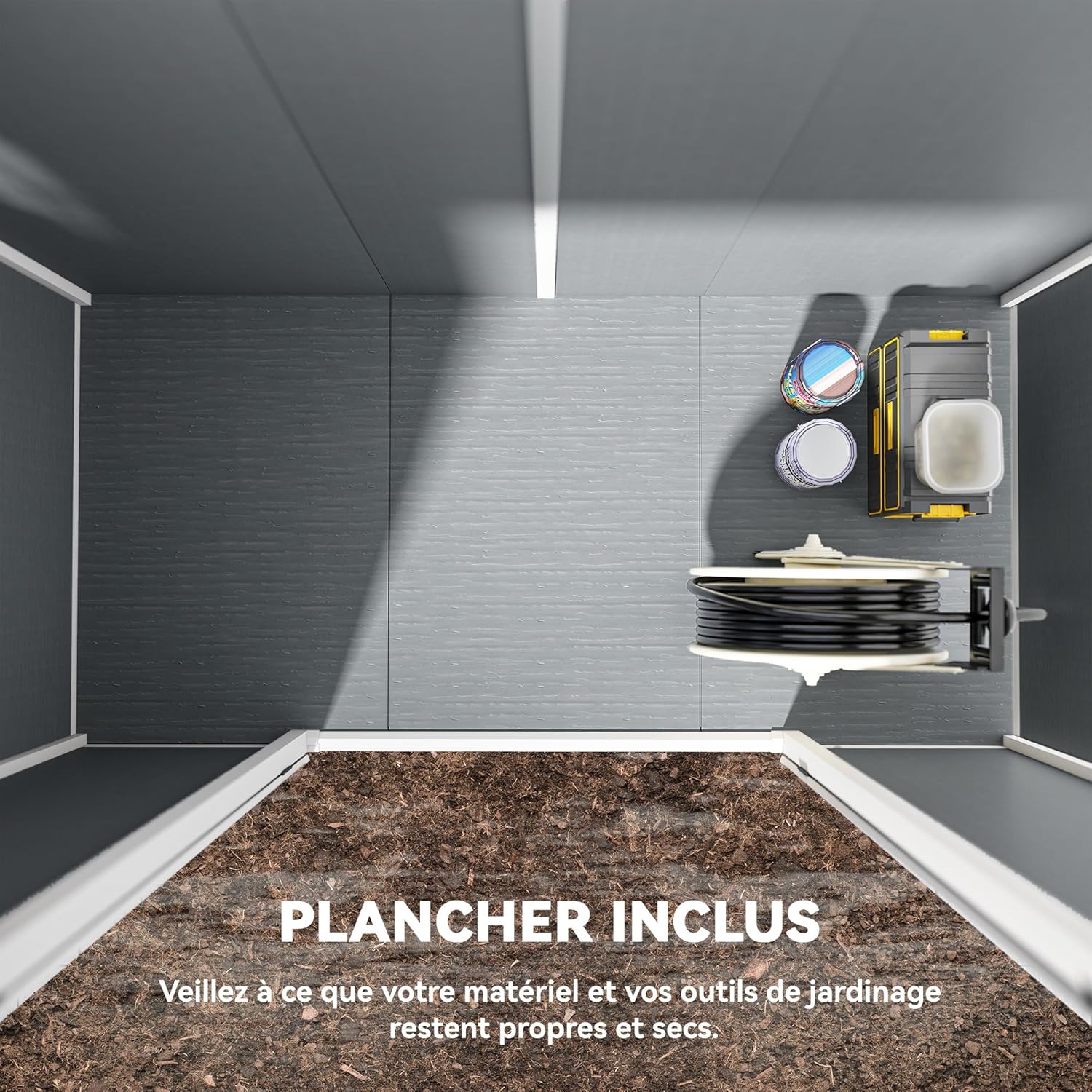 Outsunny - Abri de jardin 2,4x1,3m - aluminium/PP, fondation, fenêtres, 2,54m²