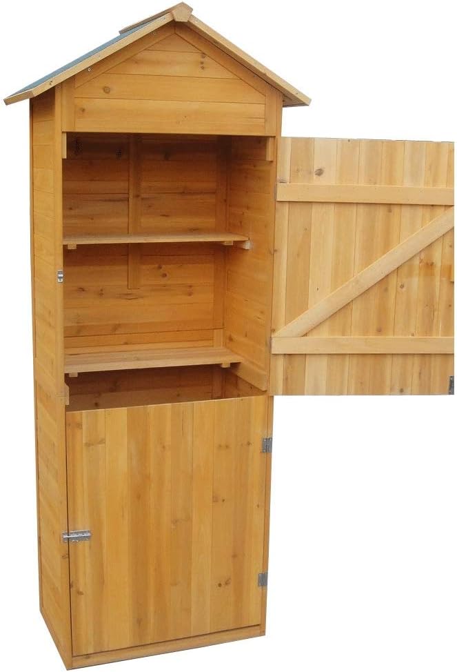 Melko - abri de jardin XXL - 79x49x190 cm - bois, toit pointu, armoire