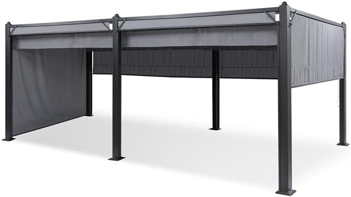 Blumfeldt - Pergola aluminium série Polycarbonate - 3x6m - toit hydrofuge, protection UV, cadre métal, toit/côtés polyes