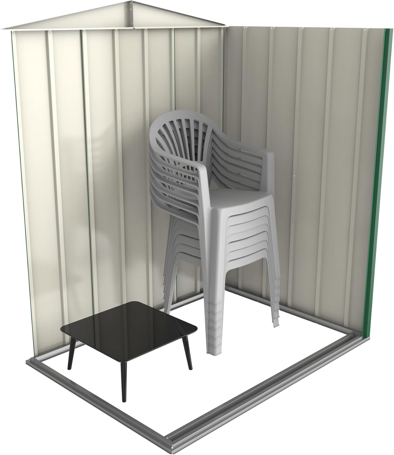 Duramax ECO 5 x 4 (1.56 m²) abri de jardin en métal galvanisé à chaud, Pour stockage d'outils, structure de toit renforcée, sans entretien, anthracite