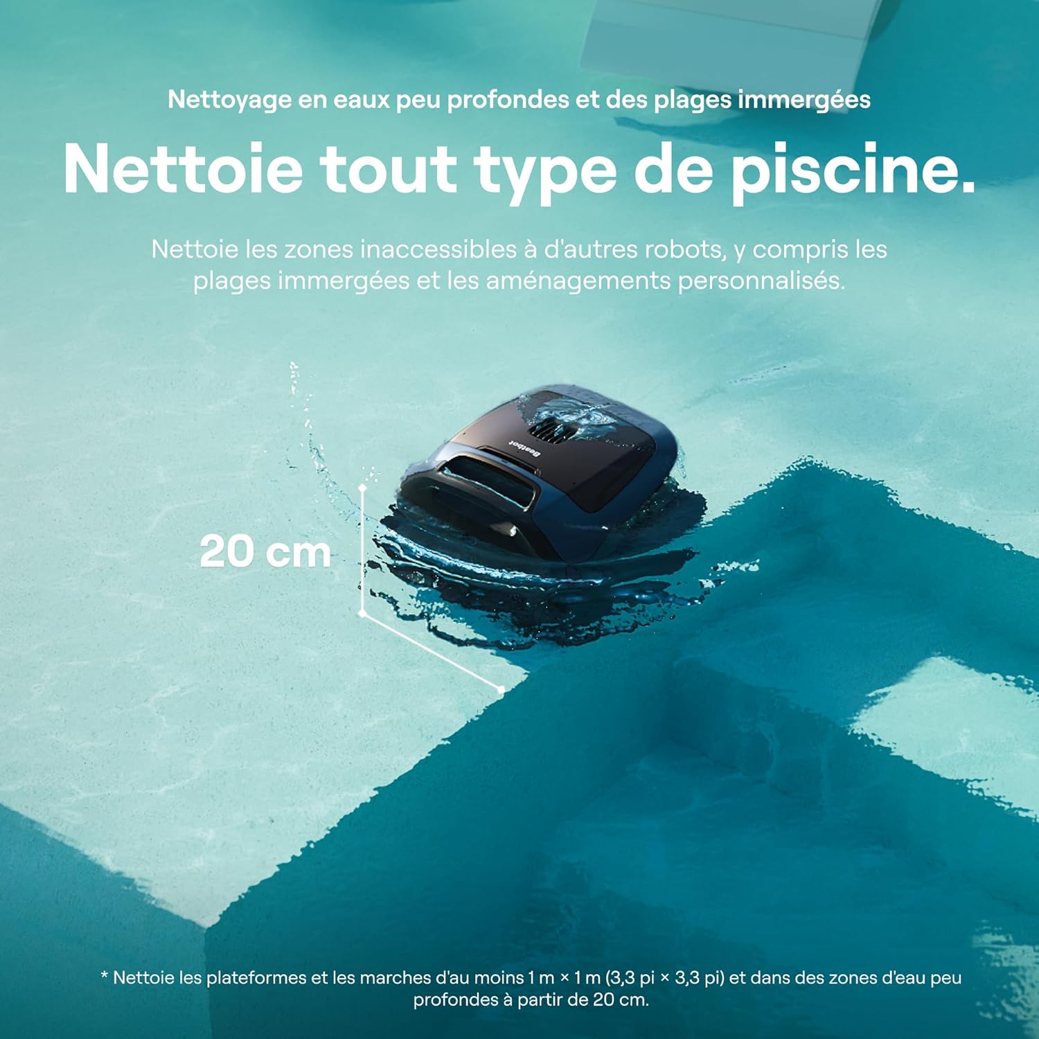 Robot Piscine - Beatbot Sora - Sans fil, aspirateur puissant, autonomie 5h, contrôle app - Bleu Profond - BEATBOT-30