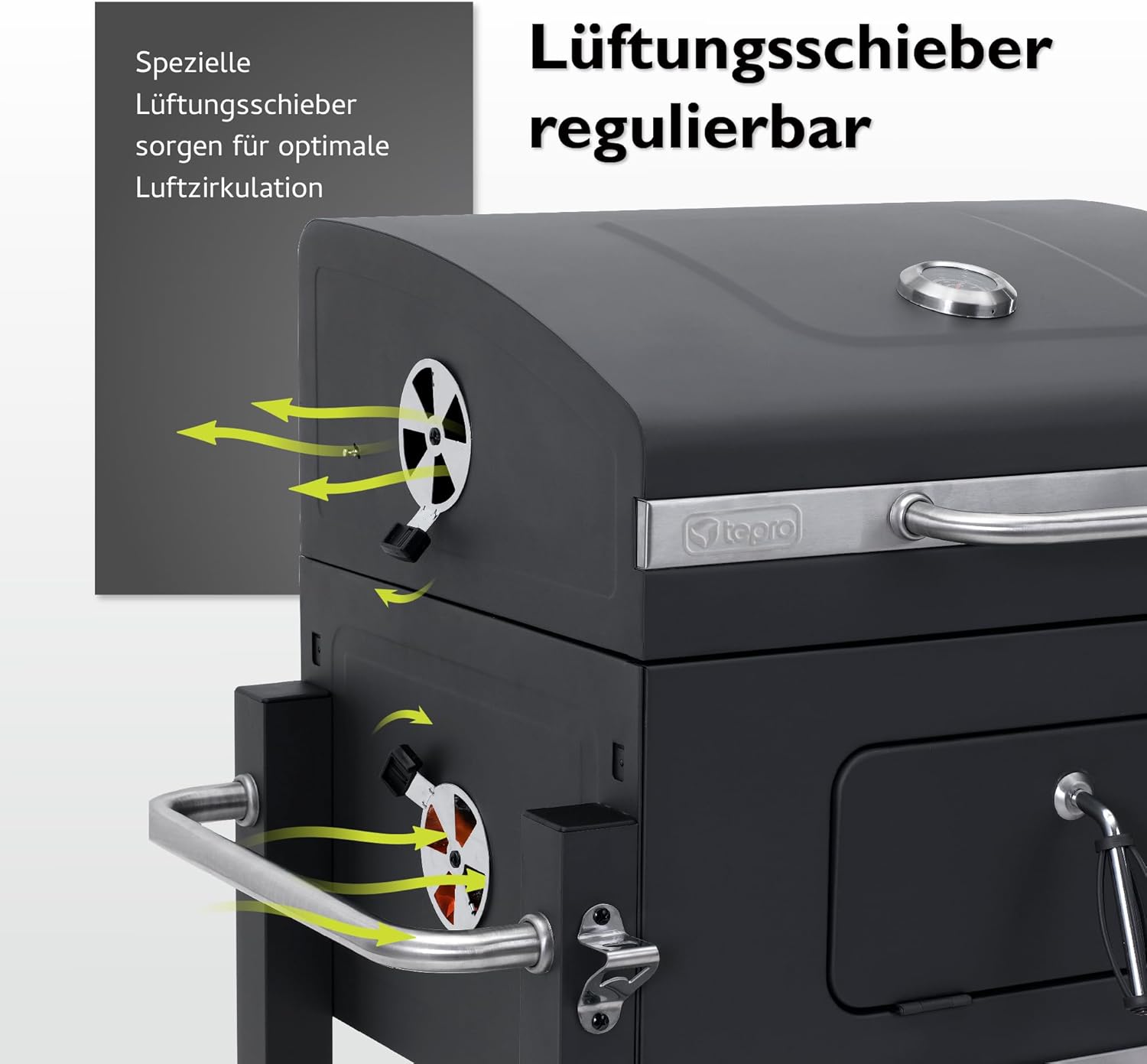 Tepro - Toronto Click - barbecue charbon acier anthracite inox, compact