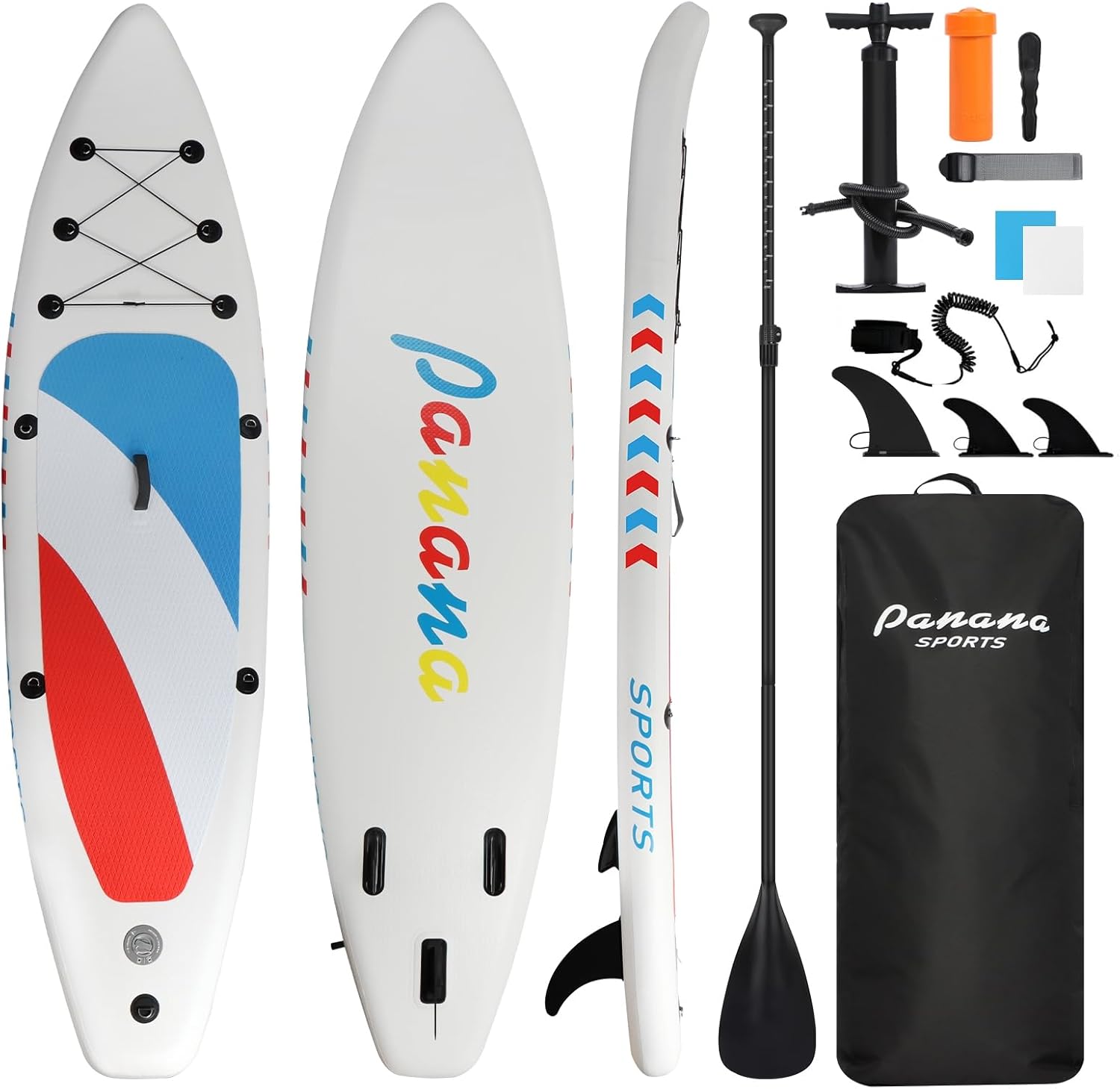 Panana - Stand Up Paddle gonflable, SUP léger, accessoires inclus, pont antidérapant, pagaie réglable - pour adultes et 