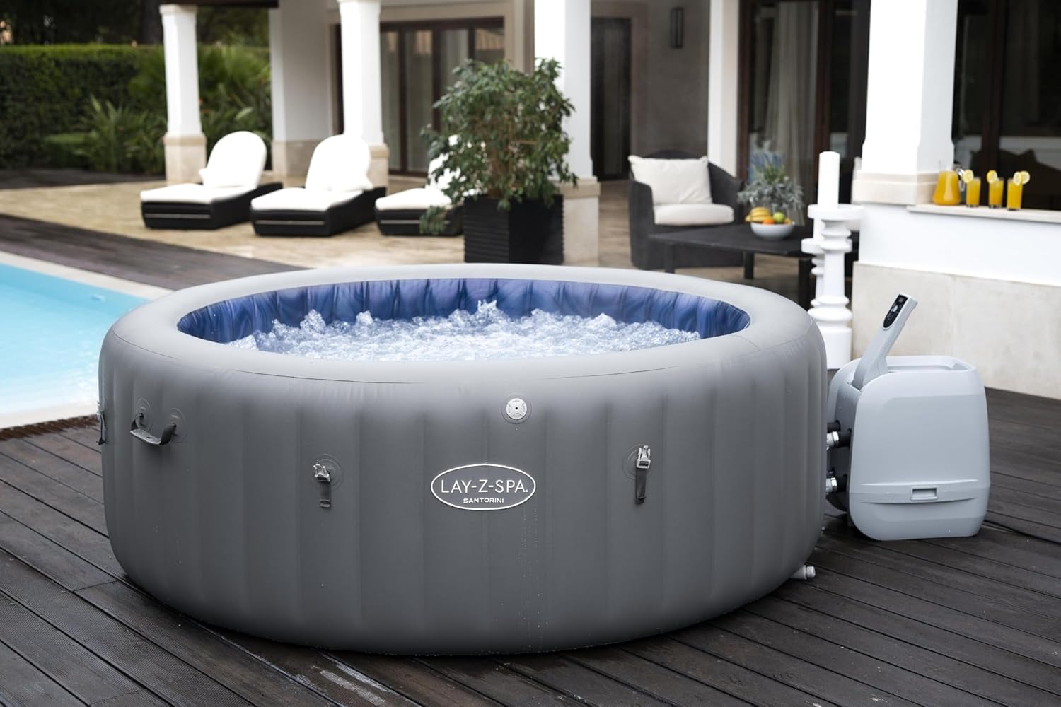 Bestway - LAY-Z-SPA Santorini Hydrojet Pro - 216x80cm - 5-7 personnes - BWSHS21680