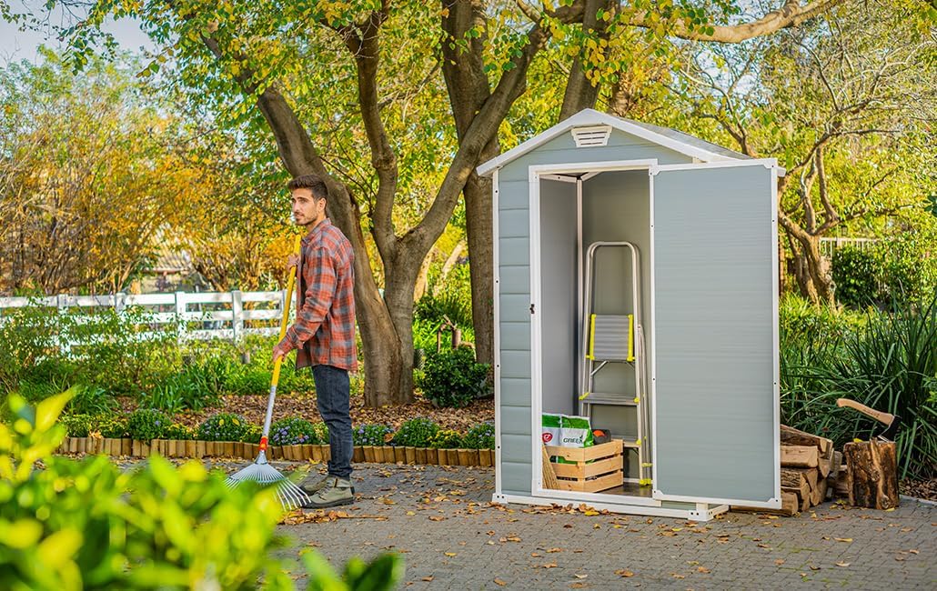 KETER - Abri Manor 43 - 1,1m² - Résine gris, porte simple