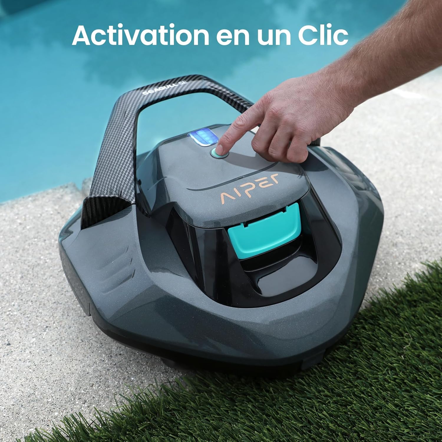 AIPER - Robot piscine série autonome - 80 m² - 90 min sans fil, 2 moteurs