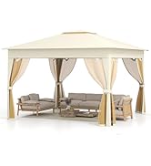 RELAX4LIFE Tonnelle Pliante 3x3 avec Moustiquaires, Tonnelle de Jardin Exterieur Facile à Monter,...