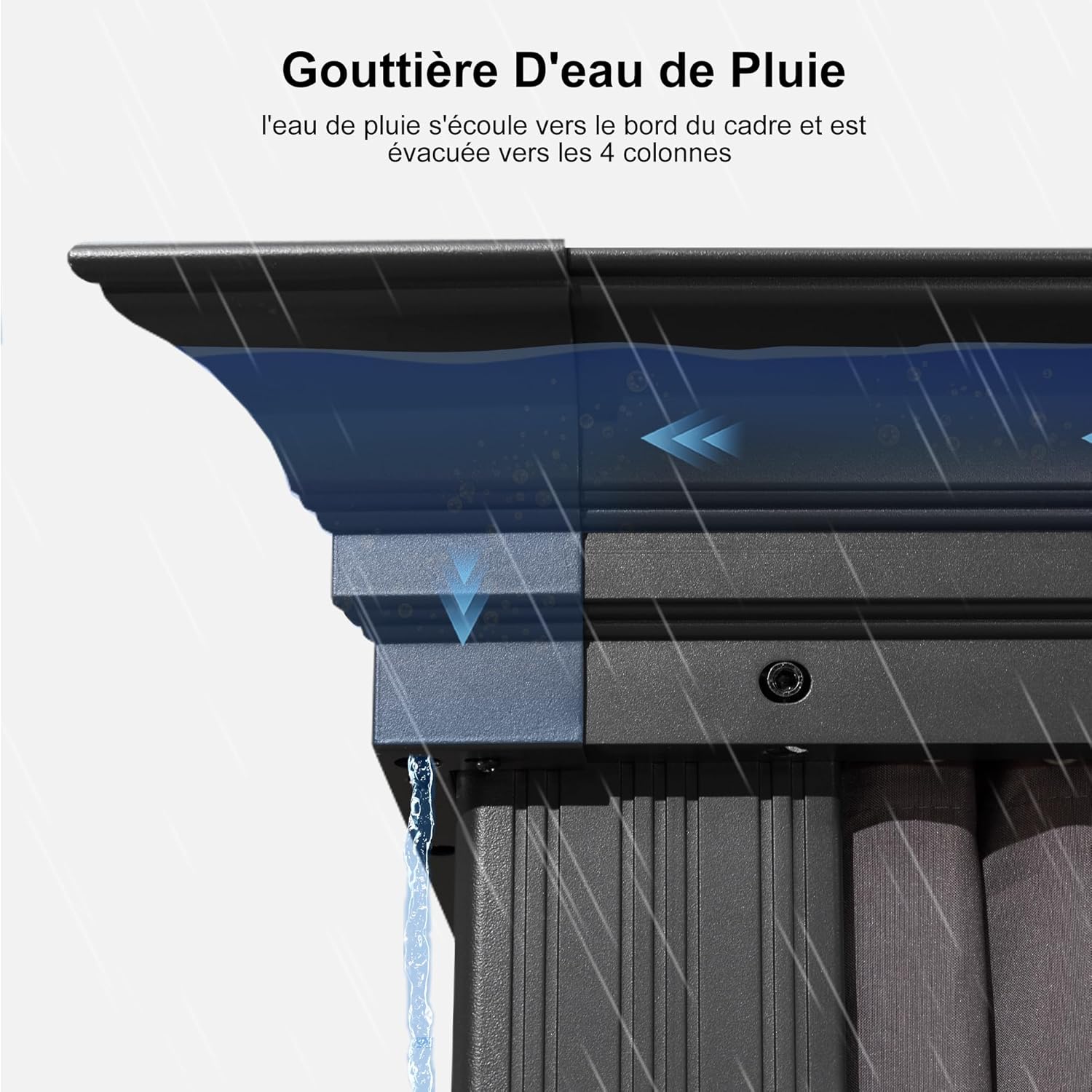 PURPLE LEAF - tonnelle double toit 5,2x4m rideaux moustiquaire acier