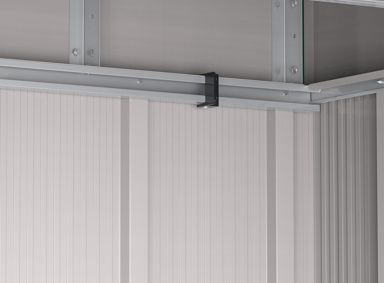 Duramax ECO 6 x 4 (2.17 m²) abri de jardin en métal à toit pentu, Abri de jardin en métal galvanisé à chaud, Abri de stockage d'outils, structure de toit renforcée, anthracite