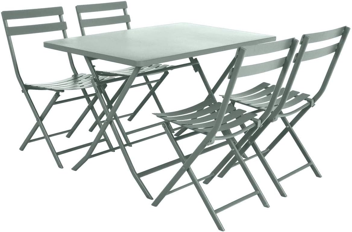 Hespéride - Greensboro - table pliante 4 places acier vert olive