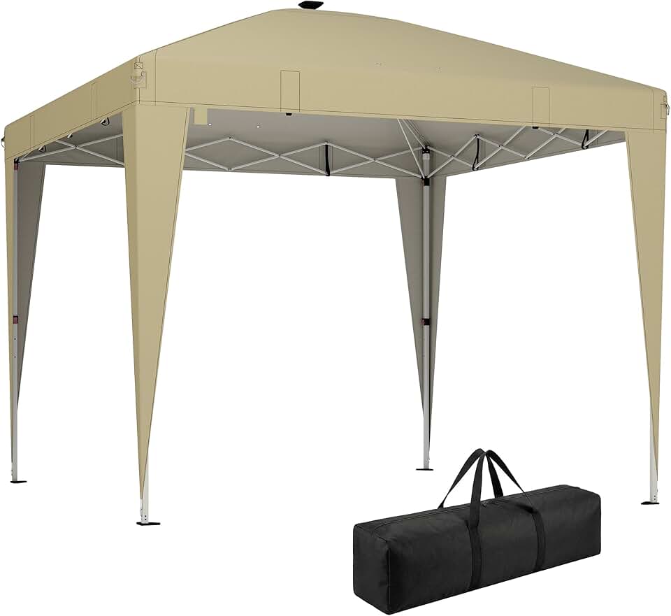 Outsunny - Tonnelle Pop-up 3x3m UV50+, éclairage, sac, réglable